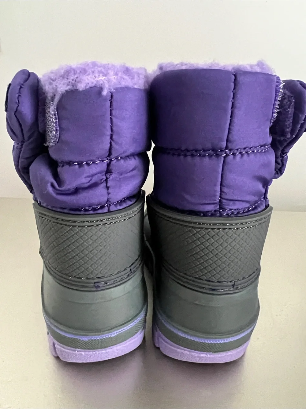 Lands' End Purple and Gray Kids Winter Boots